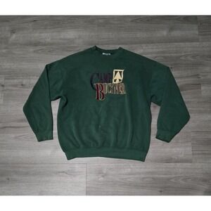 Vtg 90's‎ Lee Heavyweight Crewneck Sweatshirt Camp XL Green USA Made Embroidered